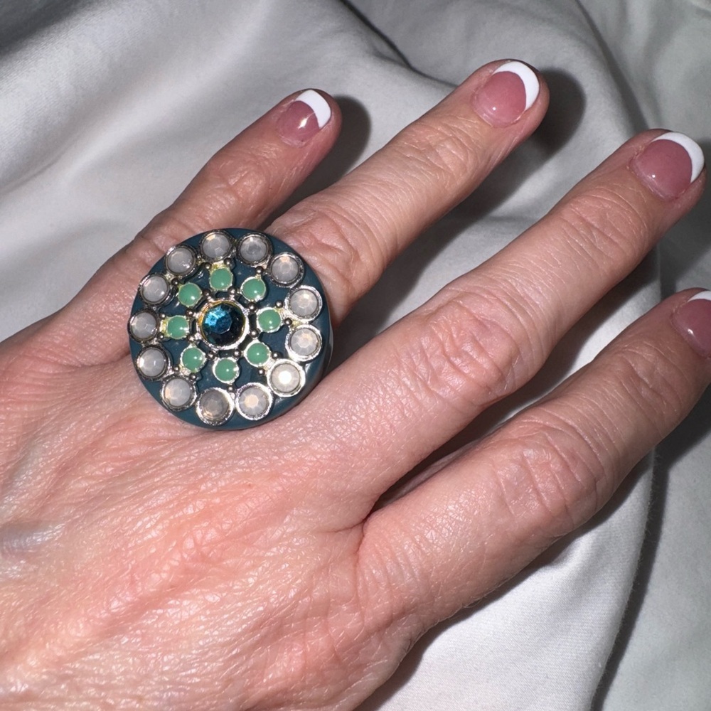 Colorful Plastic Statement Ring – Bold Multi‑Color Y2K Jewelry